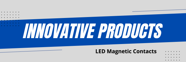FLAIR SNC Email Headers (12) Heading that reads "Innovative Products: LED Magnetic Contacts"